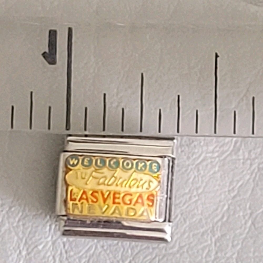 B'linQ Las Vegas Italian Charm Enamel Link Bracelet Modular 9MM Steel Y2K - Picture 4 of 4